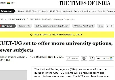 CUET-UG set to offer more university options, fewer subjection