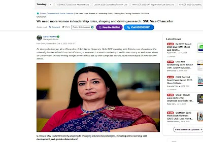 We need more women in leadership roles, shaping and driving research: SNU Vice Chancellor