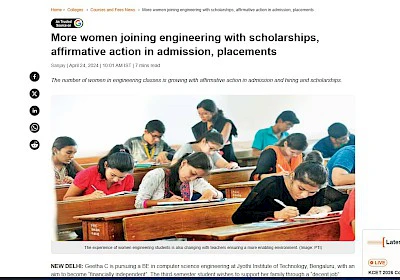 More women joining engineering with scholarships, affirmative action in admission, placements