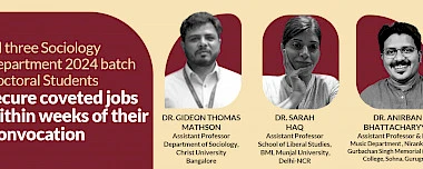 Celebrating Success: Sociology Department 2024 Batch Doctoral Students Secure Prestigious Jobs