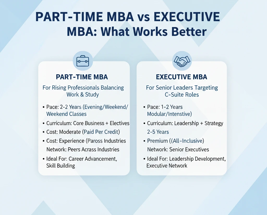 Part-Time MBA vs Executive MBA