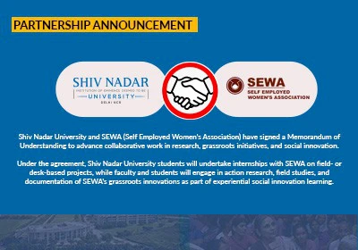 SEWA and Shiv Nadar University sign MoU