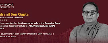 Indranil Sen Gupta, Professor of Practice, has been appointed as the Governor for India on the Governing Board of the ERIA: Economic Research Institute for ASEAN and East Asia (ERIA), Jakarta.