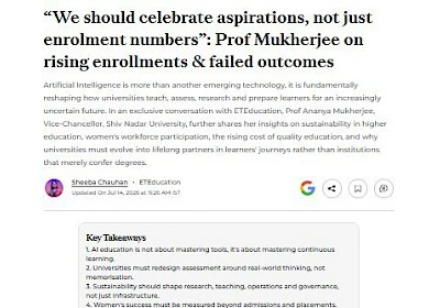 “We should celebrate aspirations, not just enrolment numbers”: Prof Mukherjee on rising enrollments & failed outcomes