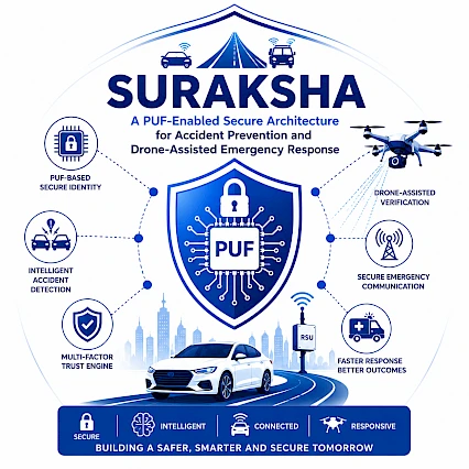SURAKSHA: A PUF-Enabled Secure Architecture for Accident Prevention and Drone-Assisted Emergency Response
